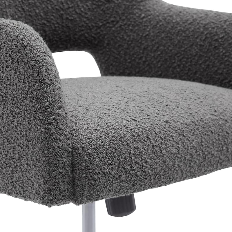 Boucle Upholstered Office/ Desk Chair - Swivel/ Adjustable Height