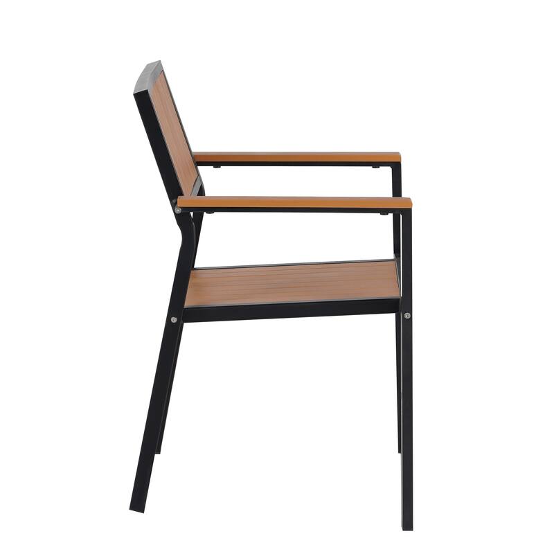 Outdoor Dining Set with 6 Chairs and X-Shaped Legs Extendable Table, Aluminum Patio Dining Table Set