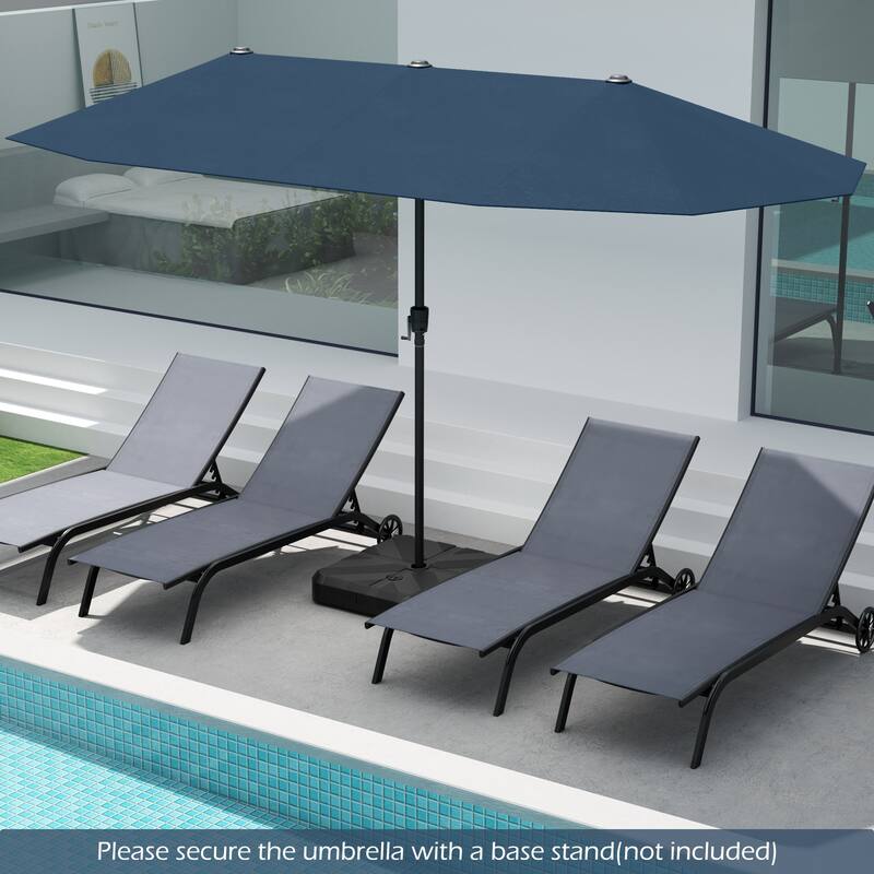Gymax 13 FT Double-sided Patio Umbrella Outdoor Large Twin Size
