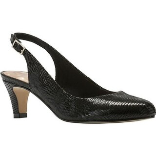black patent slingback shoes
