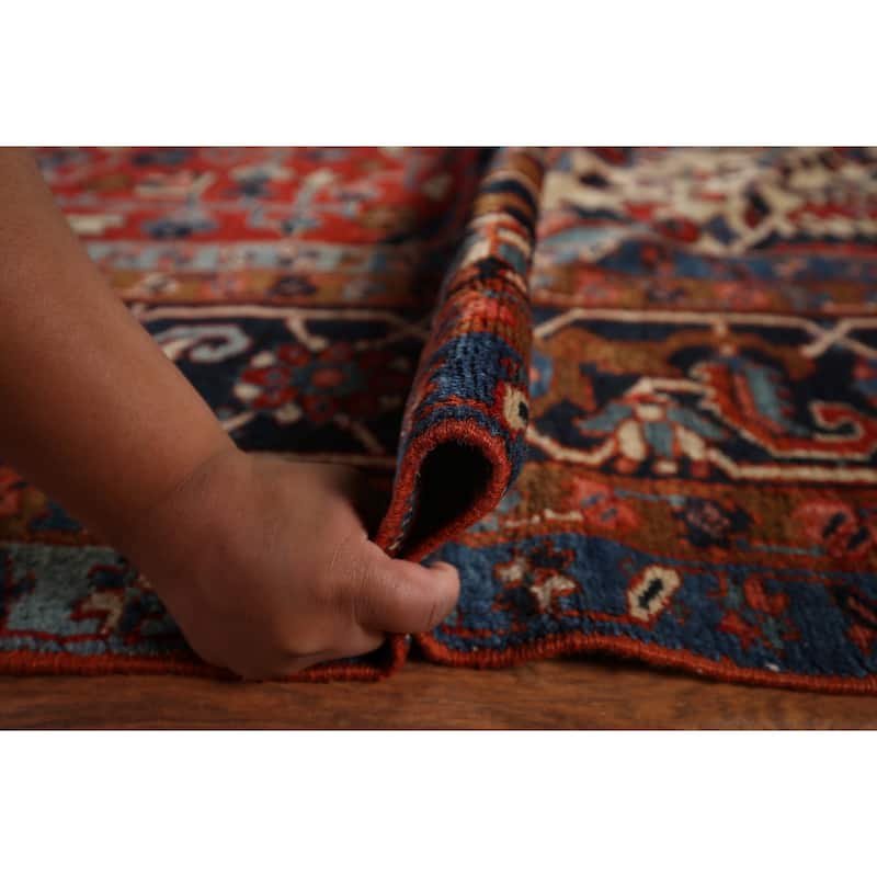 Vegetable Dye Heriz Serapi Persian Large Antique Wool Carpet - 11'1"x 19'5"