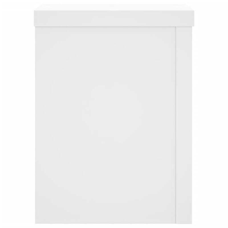 vidaXL Plant Stand Set of 2 White Engineered wood Small - 5.9 x 5.9 x 7.9 in