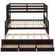 preview thumbnail 23 of 55, Separable Twin-Over-Full Bunk Bed Wooden Kids Bed with Twin Size Trundle,Guardrails,Drawers for Bedroom