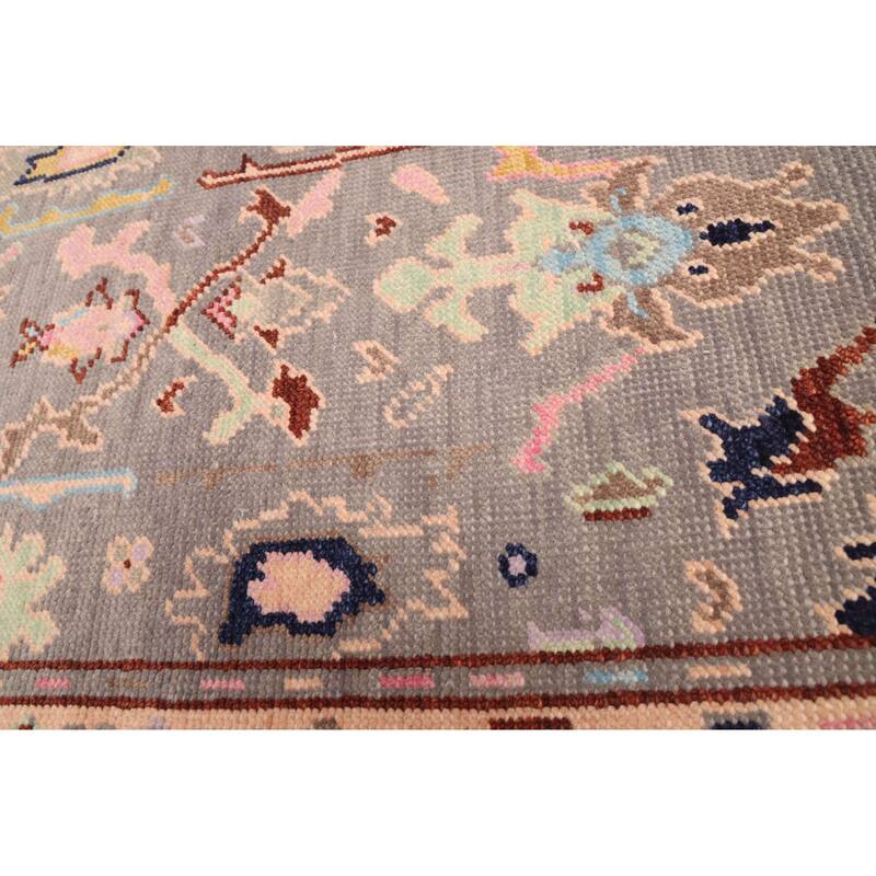 ECARPETGALLERY Hand-knotted Modern Oushak Dark Grey Wool Rug - 3'0 x 4'11