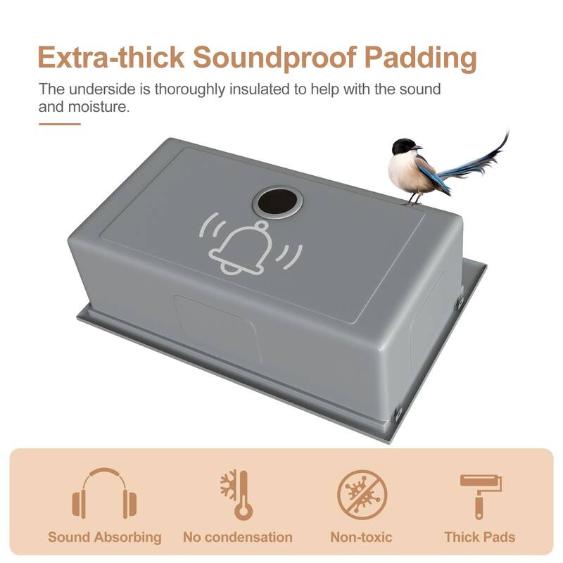 HOROW Drop-in Stainless Steel 33 in. Workstation Ledge Topmount Kitchen Sink 18-Gauge 2-Hole Single Bowl with Integrated Ledge