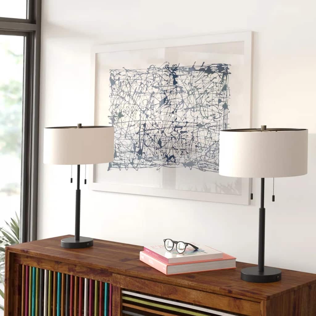 CO-Z 24" Modern Table Lamps with USB Port and AC Outlet, Set of 2 - Set of 2