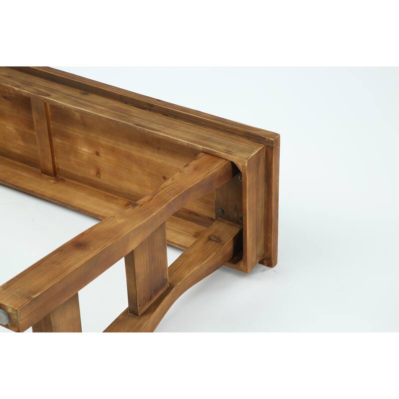 59" Solid Wood Console Table, Rustic Style Couch Tables Behind Sofa, Light Brown