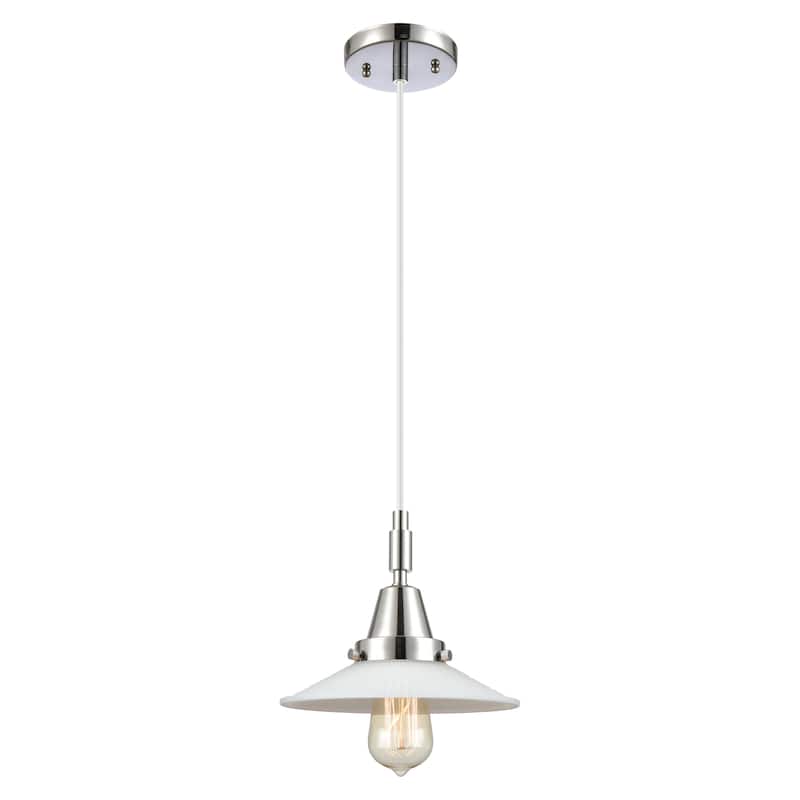 Innovations Lighting Downtown Urban - Caden Halophane - 1 Light 9" Cord Hung Mini Pendant - Matte White Halophane Shade/Polished Chrome