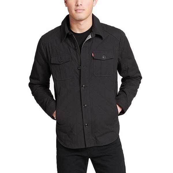 levi's men's cotton diamond quilted shirt jacket