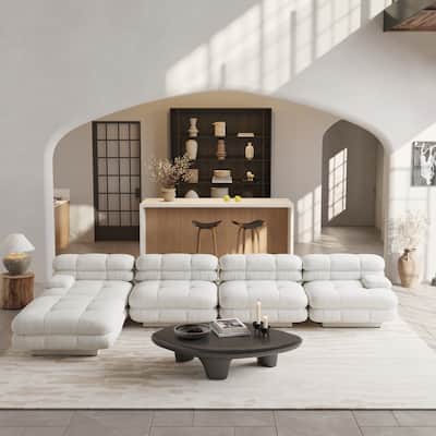 Sectional Sofa, Modular Sectional Couch with Ottomans- L Shaped Couch for Living Room,4 Seater Sofa Sets