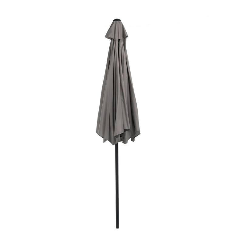 9FT Outdoor Patio Iron LegsTilt-Adjustable Round Tilting Umbrella