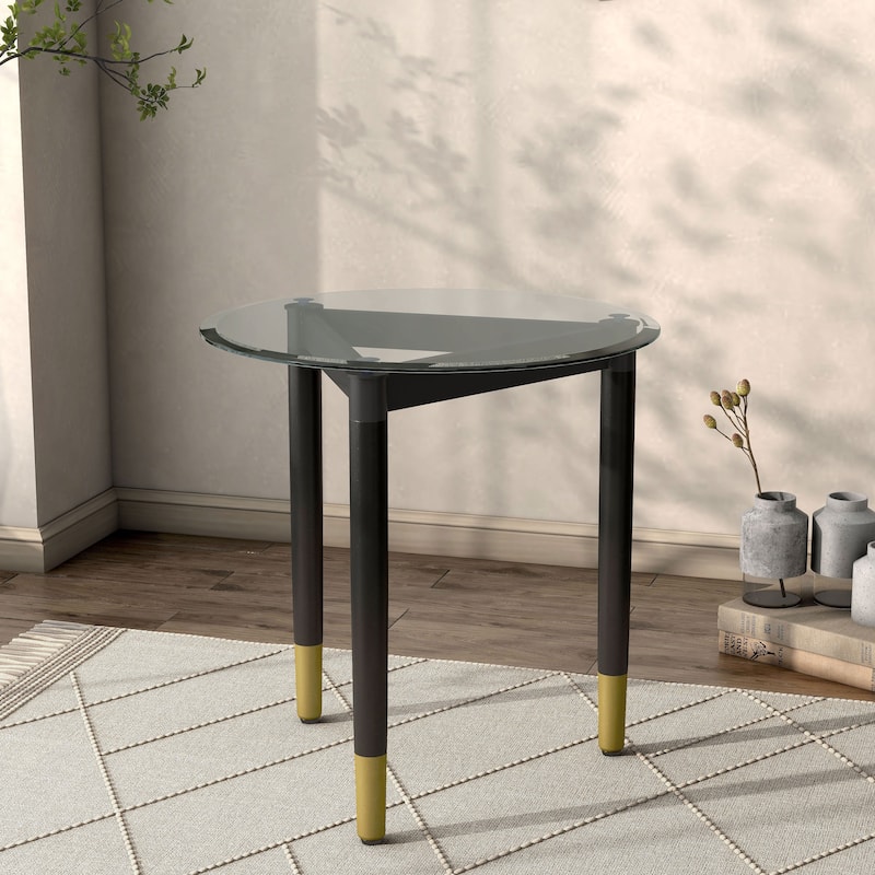 Furniture of America Mil Modern Tapered Black & Gold Table Legs for End Table