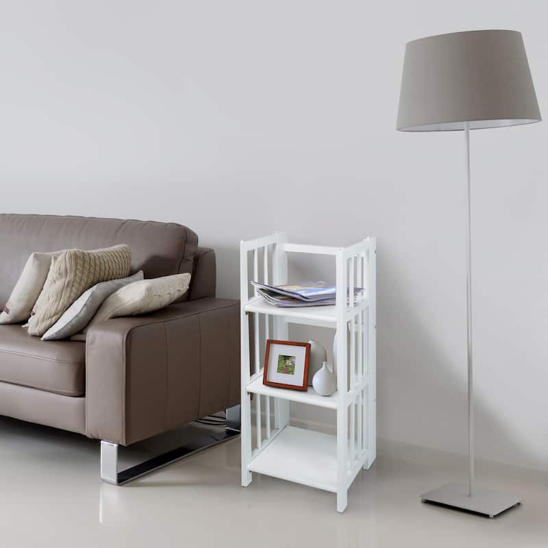 3-Shelf Folding 14-inch Wide Bookcase
