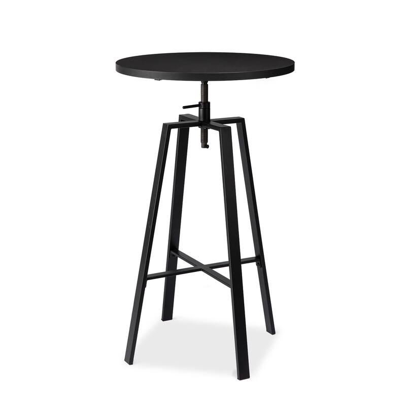 Glitzhome Modern 3-Piece Wooden Swivel Bar Stools & Height Adjustable Pub Table Set