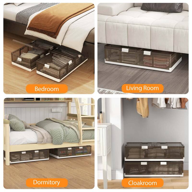 Costway 2/4 Pack 26.5 Gal Under Bed Storage Containers with Wheels