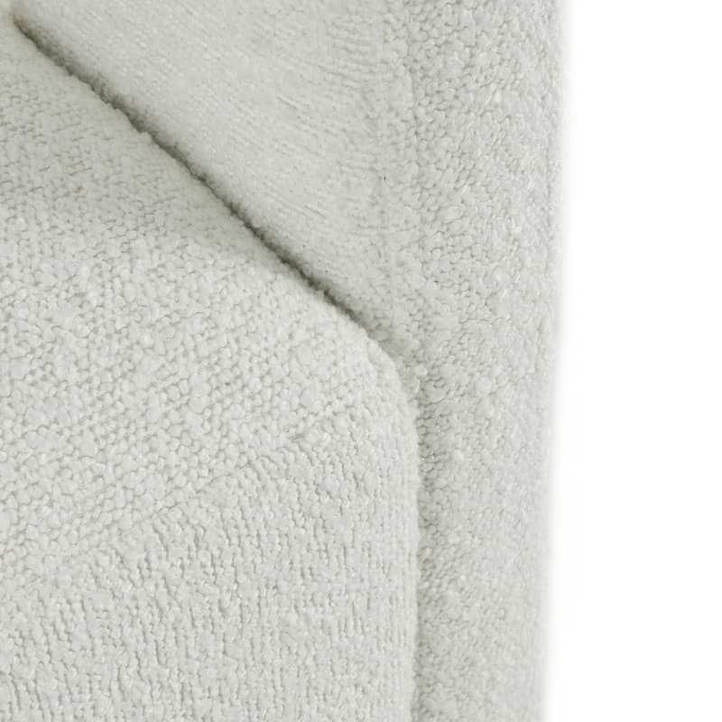 Polyester Curved Back Mid Century Modern Round Boucle Accent Chair - White - Roche River Decor - 22"W x 28"L x 28"H