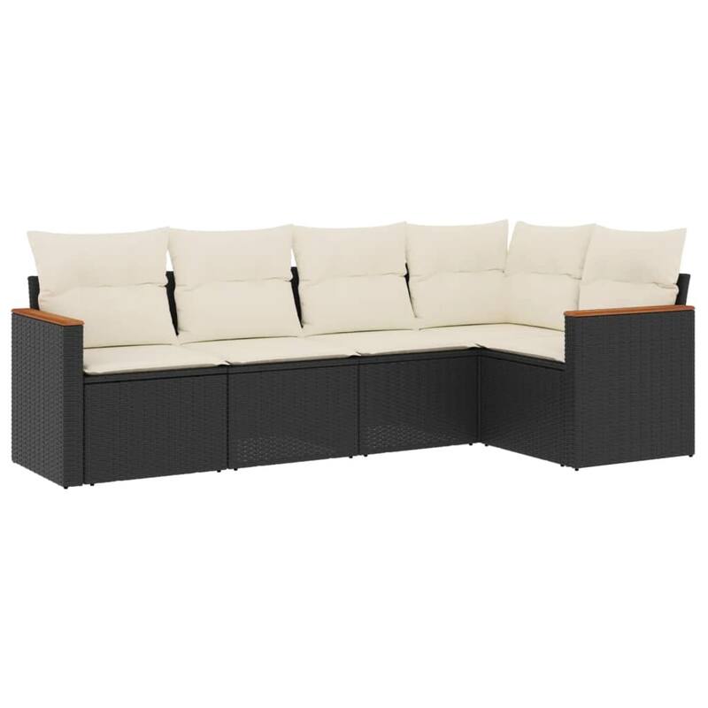 vidaXL Garden Sofa Set Black