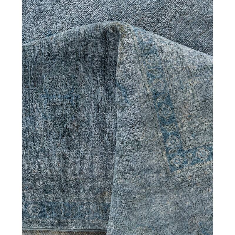 Overdyed One-of-a-Kind Hand-Knotted Area Rug - Gray - 9' 1" x 12' 1"