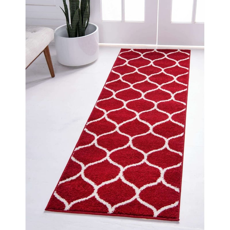 Contemporary Rosilan Collection Area Rug - 2'x6' - Red