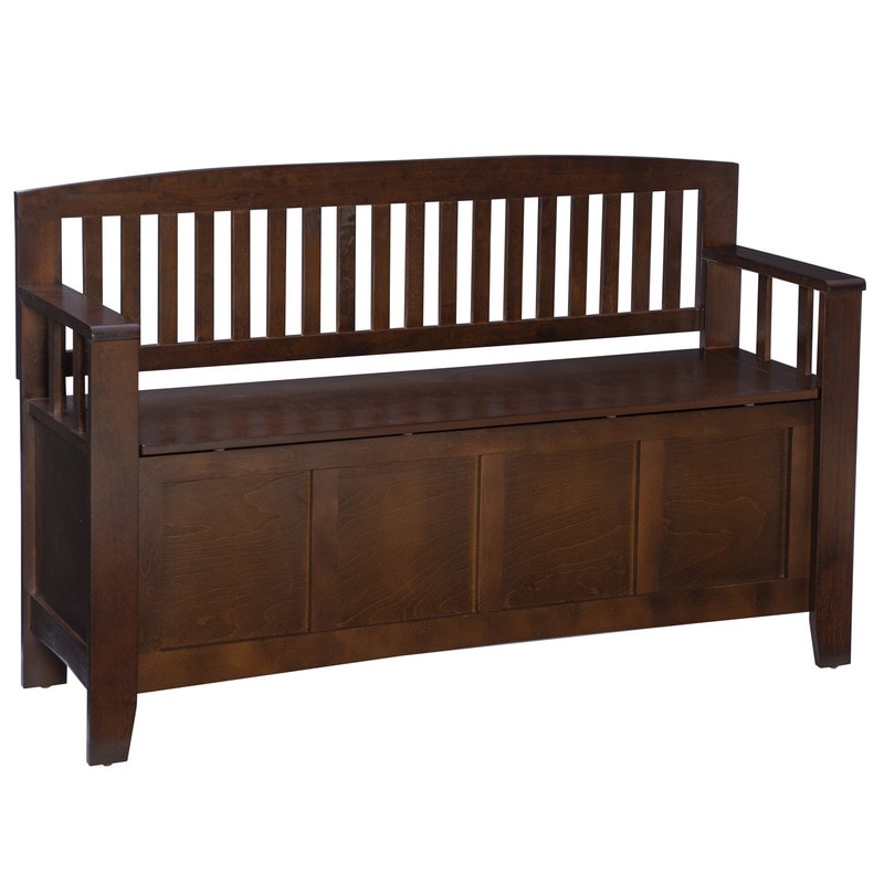 Linon Migdalia Flip Top Slat Back Storage Entryway Bench - On Sale