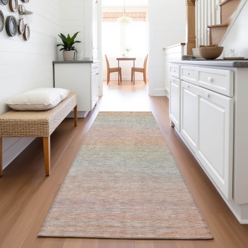Premium Washable Super Soft Casual Ombre Mayfield Rug - Coral - 2'3" x 7'6"