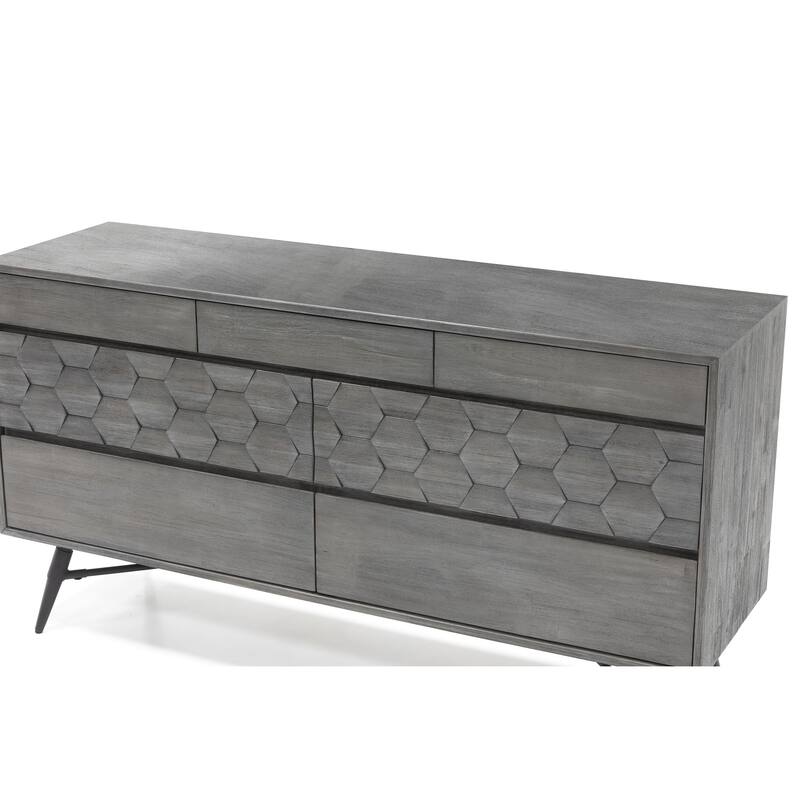 Makena 6 Drawer Dresser in Grey Acacia Wood