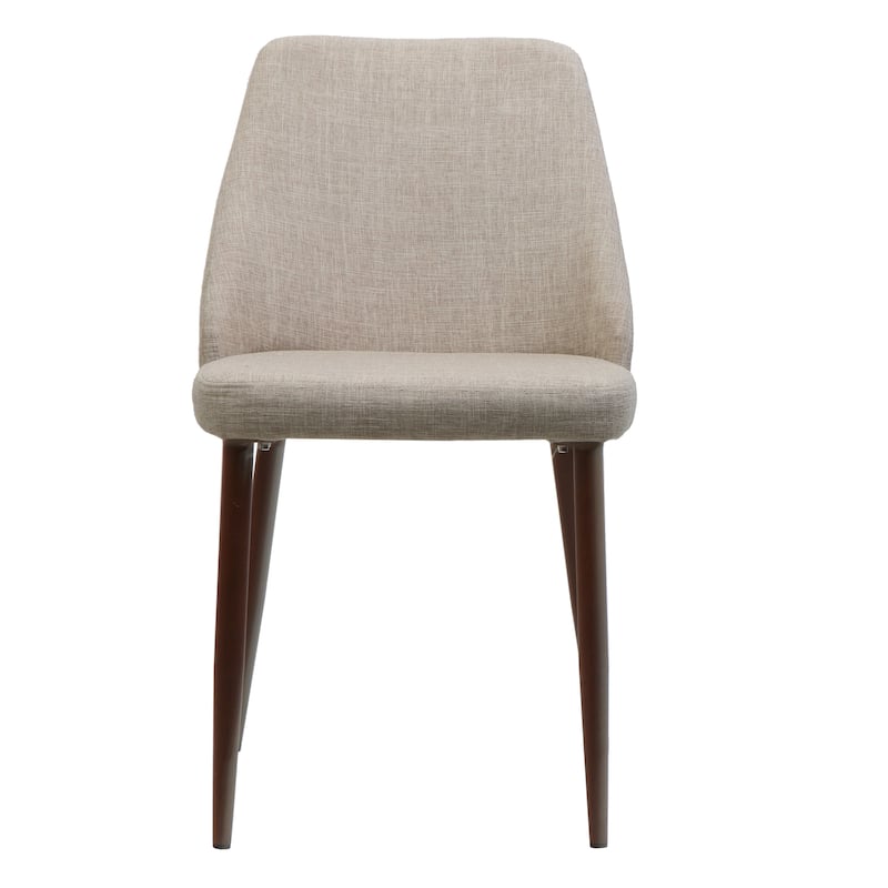 Modern Set of 2 Dining Chairs with Backrests Cushioned Seats, Metal Legs, for Dining Room Living Room and Bedroom