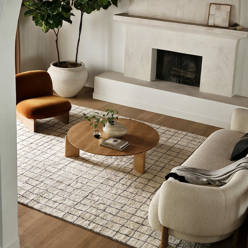 Frenshe Interiors Highlands Checked Area Rug - 7'6" x 9'6" - Ivory