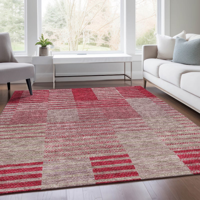 Premium Washable Super Soft Geo Stripe Mayfield Rug
