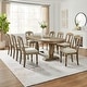 preview thumbnail 17 of 26, Extendable Wooden Dining Table Set with 6 Pieces of Chair Solid Wood Curved Oval for 4-6 People
