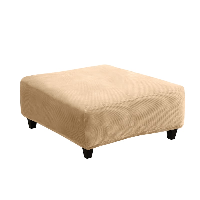 SureFit Stretch Pique Square Ottoman Slipcover