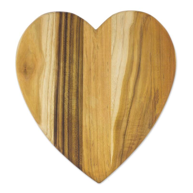 Handmade Heart Of Cooking Teakwood Cutting Board (Guatemala) - 13.0 " L x 11.75" W x 0.8 " D