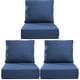 preview thumbnail 119 of 120, Gymojoy 24"x24"x6" Thick Cushions & Pillows Set - Deep Seat Indoor/Outdoor Water & Fade Resistant Blue - Three Sets