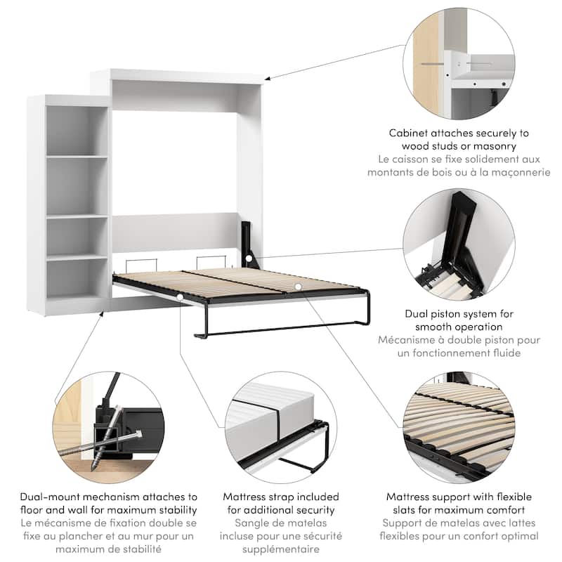 Edge Queen Murphy Bed with Closet Organizer (90W) by Bestar