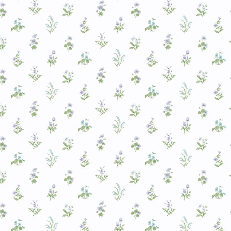 Oxnard Mini Garden Spot 20.5 In X 33 Ft Washable Wallpaper - Purple