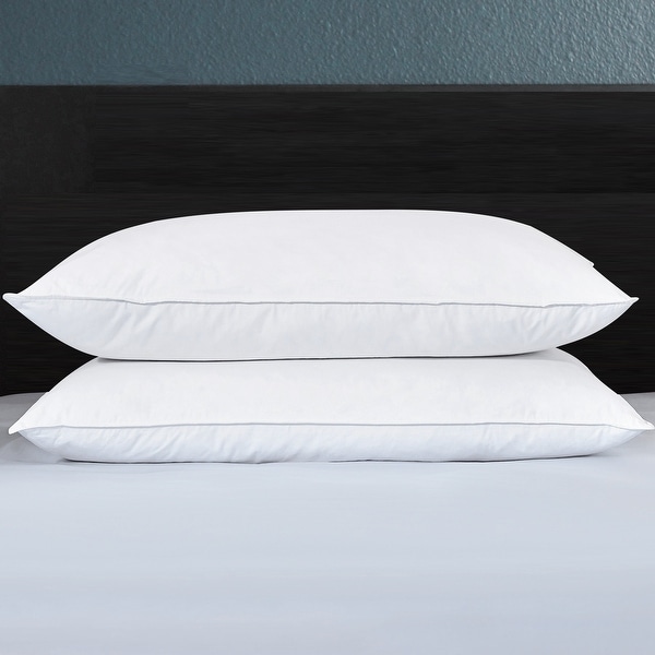 2 Pack Firm Feather Bed Pillows for Side and Back Sleepers - White. Opens flyout.