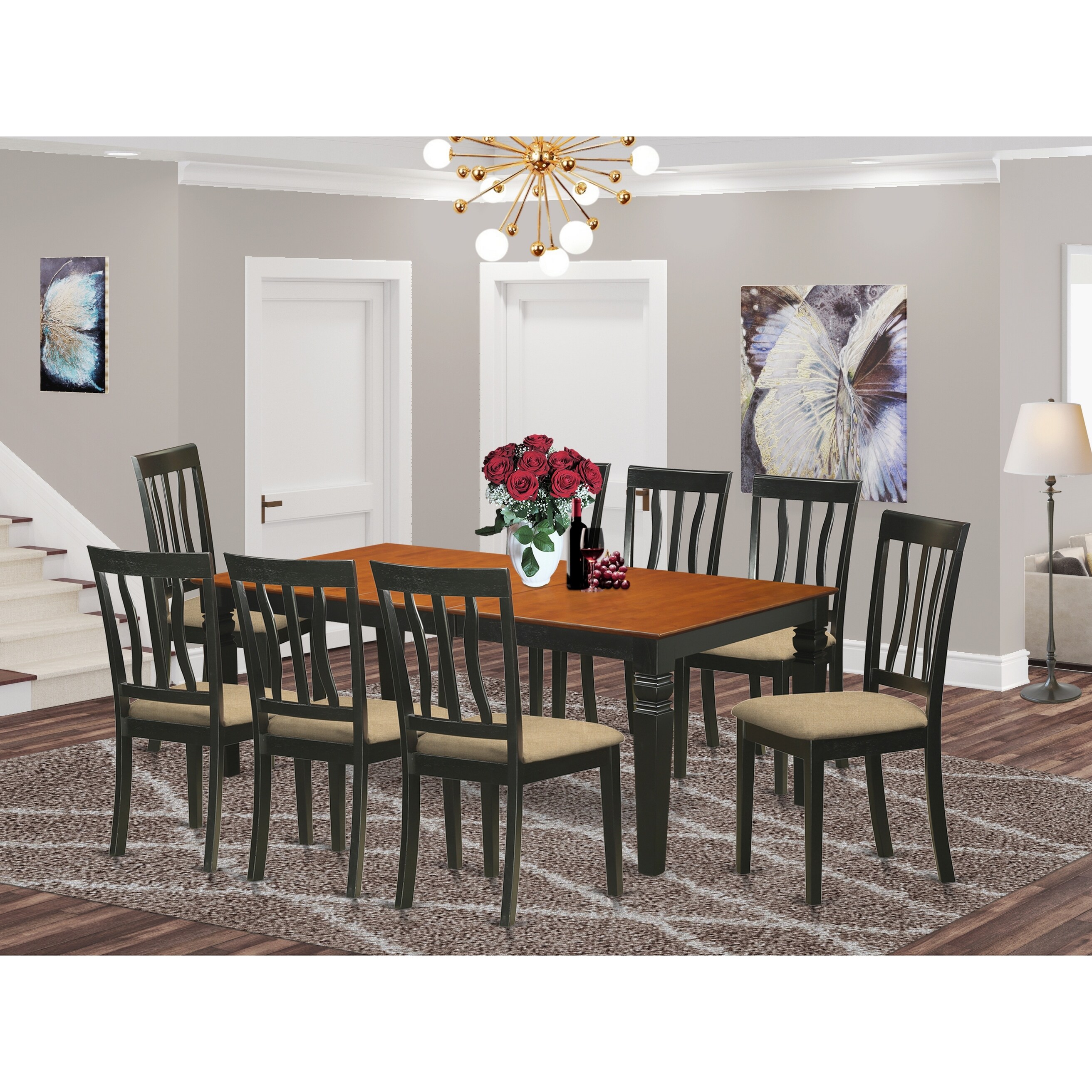 Shop 9 Piece Dining Set With 1 Logan Dining Table And 8 Dining