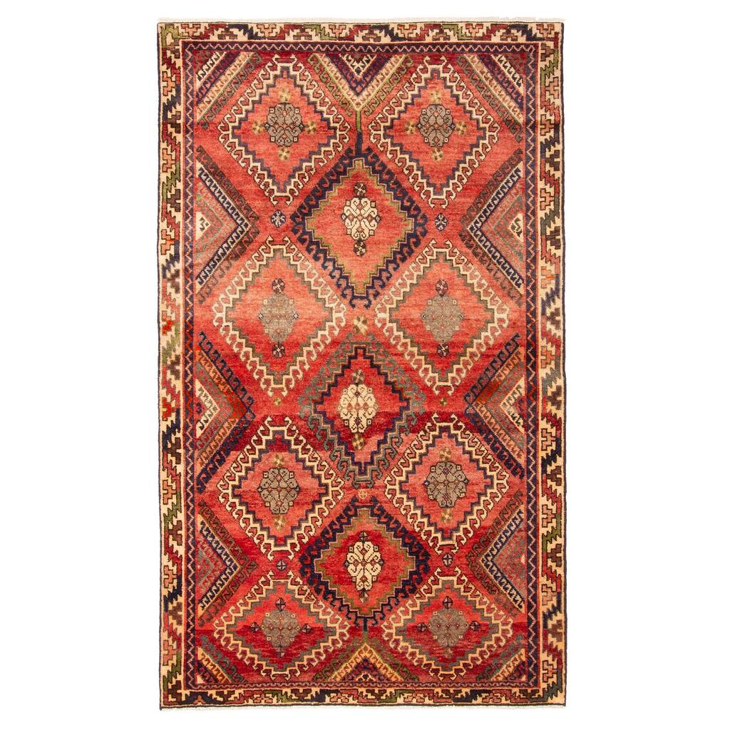 ECARPETGALLERY Hand-knotted Konya Anatolian Red Wool Rug - 4'2 x 7'1