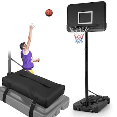Gymax 6.5-10 FT Adjustable Portable Basketball Hoop w/ Bottom Anchor