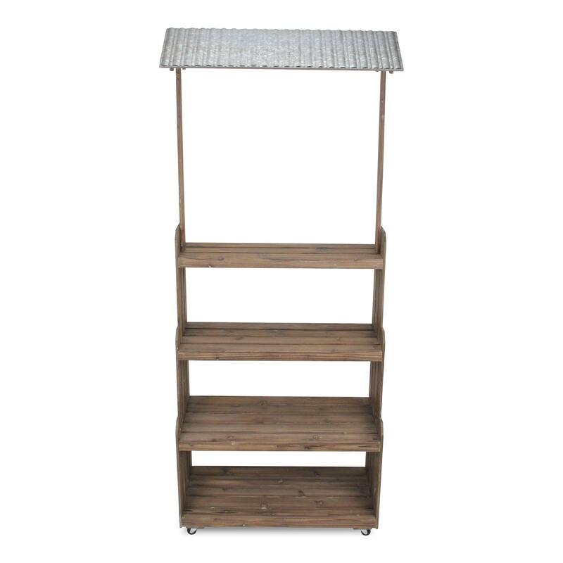 Adeline 4 Tier Display Stand with Galvanized Roof