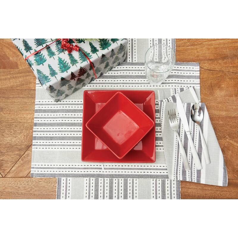 72" x 14" Warner Stripe Woven Reversible Table Runner
