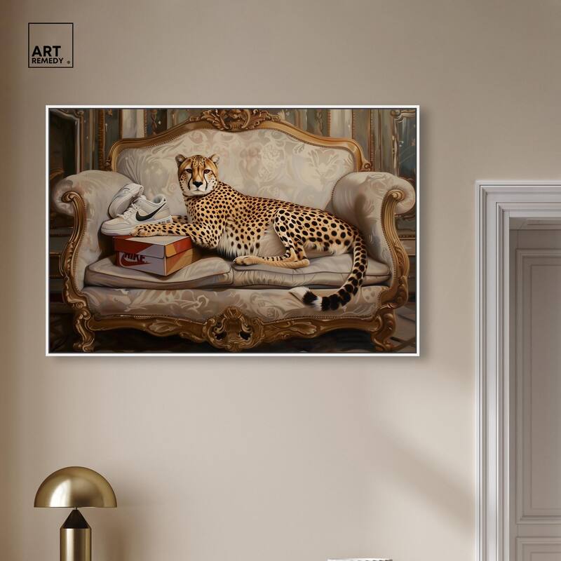 Lounging Sneaker Cheetah Canvas by Art Remedy