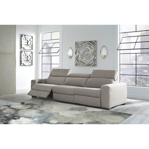 Signature Design by Ashley Mabton Gray Power Reclining Sofa - 118"W x 40"D x 31"H