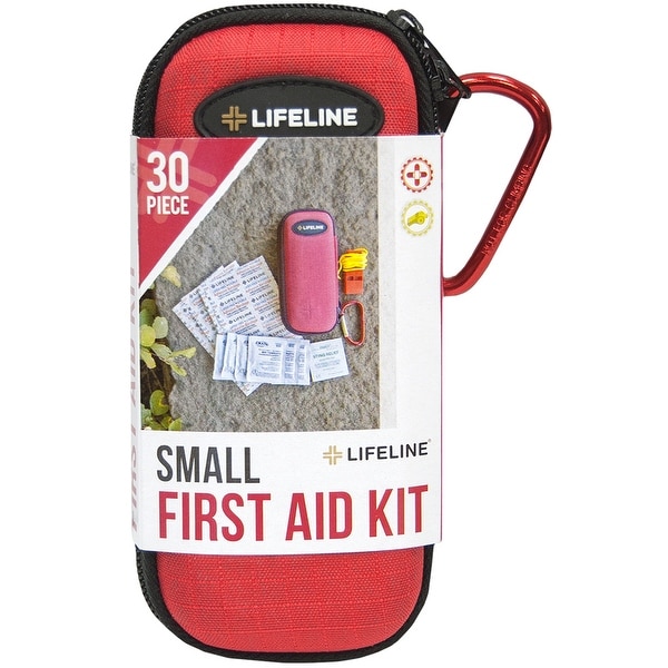 Lifeline Small Hard-Shell Foam Case First Aid Kit - 30 Pieces - Red - s