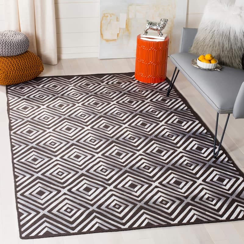 SAFAVIEH Handmade Flatweave Kilim Sevala Wool Rug - 5' x 8' - Charcoal