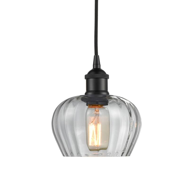 Innovations Lighting 616-1P-8-7 Fenton Pendant Fenton 7" Wide Mini - Matte Black / Clear