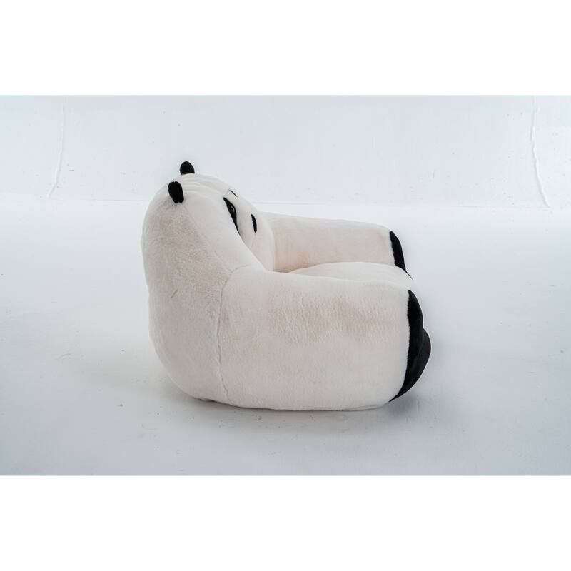 GDFStudio - Faux Fur 29.65" Panda-Shaped Plush Bean Bag Chair with High-Density Foam