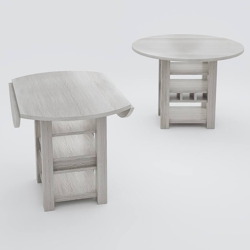 Javlergo Dining Table Set Drop Leaf Kitchen Table and Chairs Set Counter Height Kitchen Island Table Set with Storage