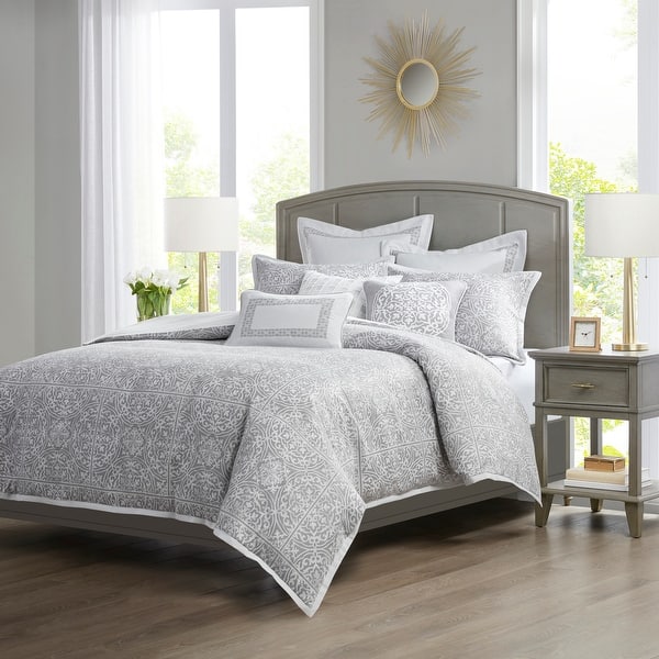 Madison Park Signature Windham Jacquard Comforter Set Grey Bed Bath