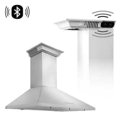 ZLINE Ducted Vent Wall Mount Range Hood with Built-in CrownSound™